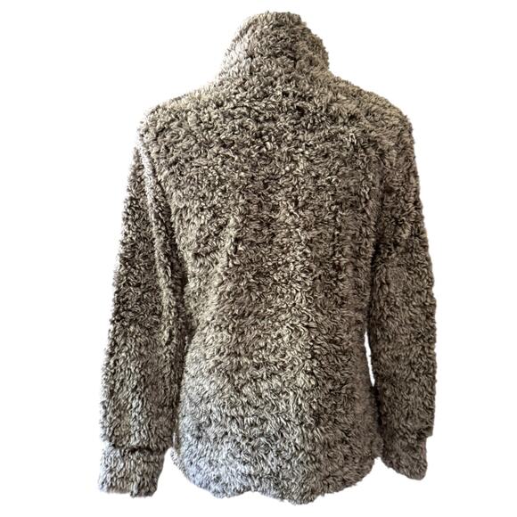 Weatherproof Vintage Gray Black Sherpa Mock Neck Pullover Size Medium - Picture 2 of 5